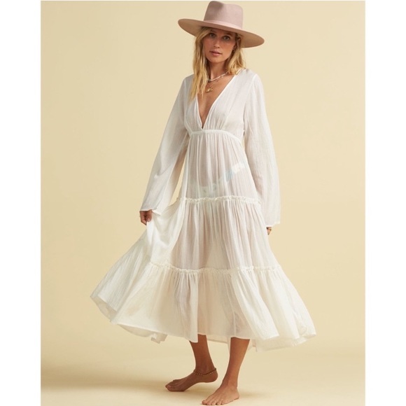 Billabong x Salty Blonde White Maxi Coverup Dress - Picture 4 of 11